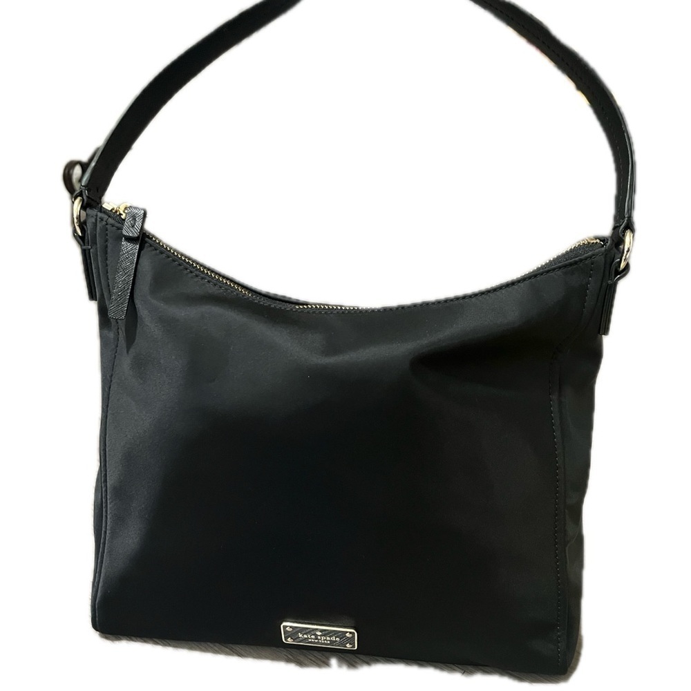 Kate Spade Nylon Purse, Leather Strap, Black